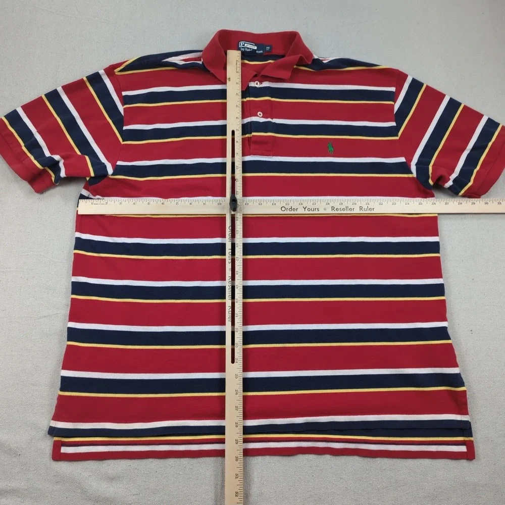 Polo Ralph Lauren Shirt Mens 2XLB Red Striped Casual Preppy